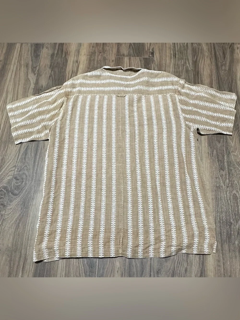 The North Face Men's Shirt XL Linen Button Down  A5 Series Aztec Striped Brown